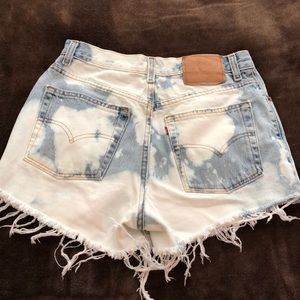 Bleached Levi High Rise Shorts